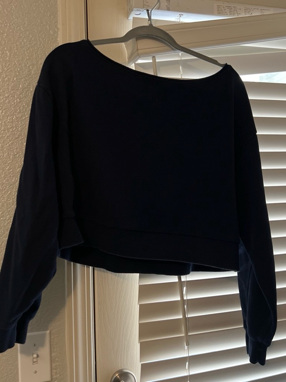 GARAGE Women's black  Cropped Boatneck Sweater